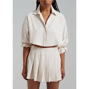The Frankie Shop Steffi Cropped Shirt and Venus Pleated Skirt Set